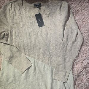 Alfani Tan Crewneck Sweater Soft Knit Classic